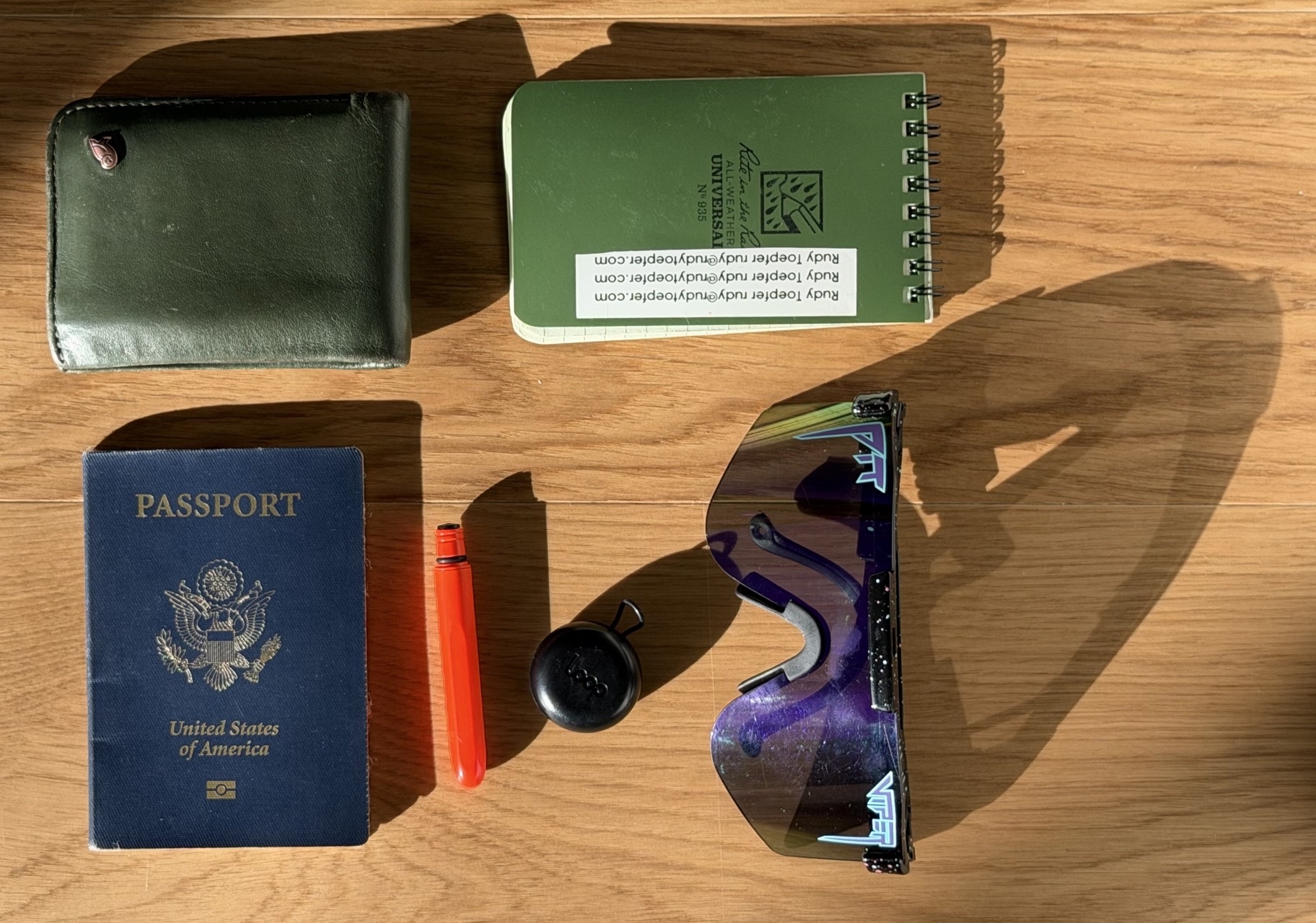 Everything I brought in my fanny pack.